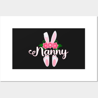 EASTER BUNNY NANNY FOR HER - MATCHING EASTER SHIRTS FOR WHOLE FAMILY Posters and Art